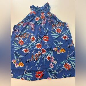 Women’s Floral Tank NWOT Size S Blue
